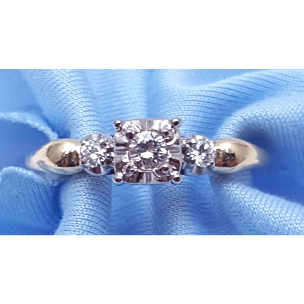 14k Solid Two Tone Multi Color Gold Designer Wedding Engagement Diamond Ring